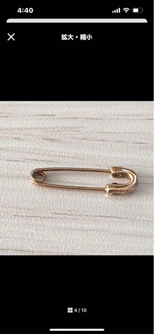『美品』JAM  MADE セーフティピン 10k ダイヤモンド ピアス