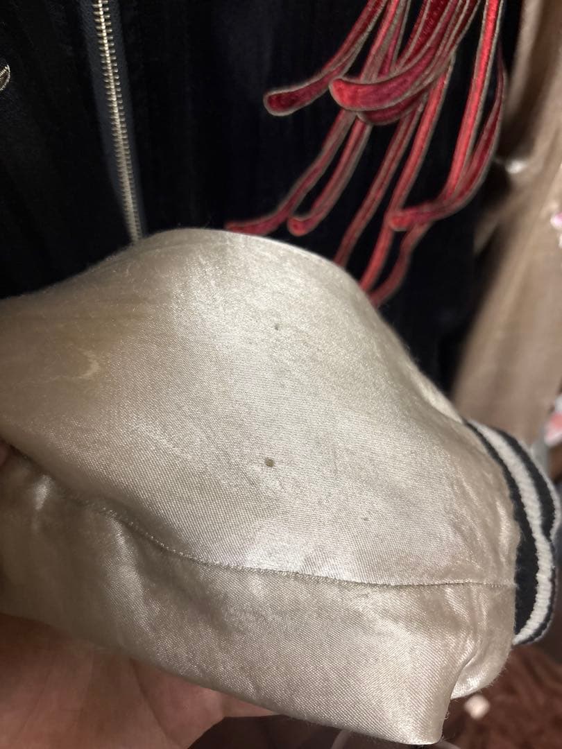 絡繰魂　スカジャン　麒麟　桜　月　リバーシブル　派手　黒　大きいサイズ　XXL