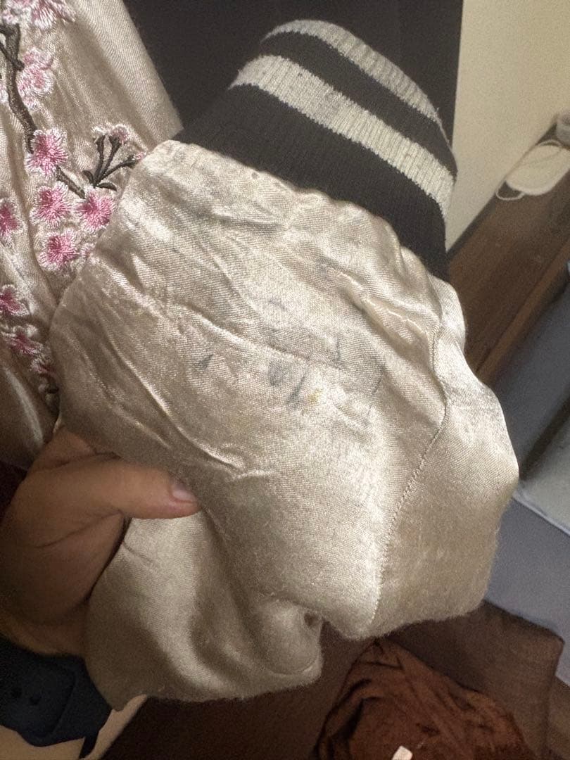 絡繰魂　スカジャン　麒麟　桜　月　リバーシブル　派手　黒　大きいサイズ　XXL