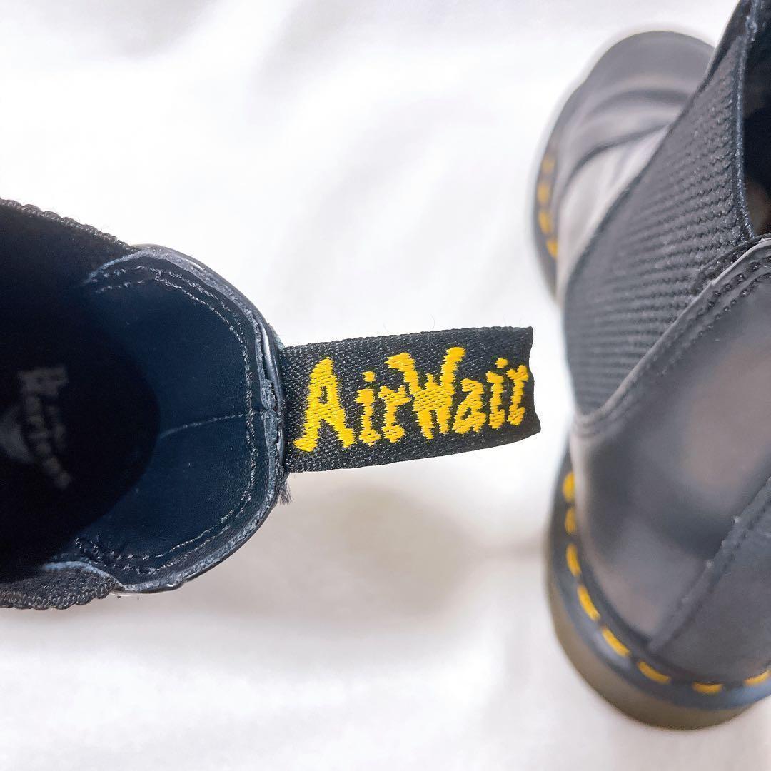 レア ドクターマーチン サイドゴア 黒 レザー ドッキング チェルシー ステッチ