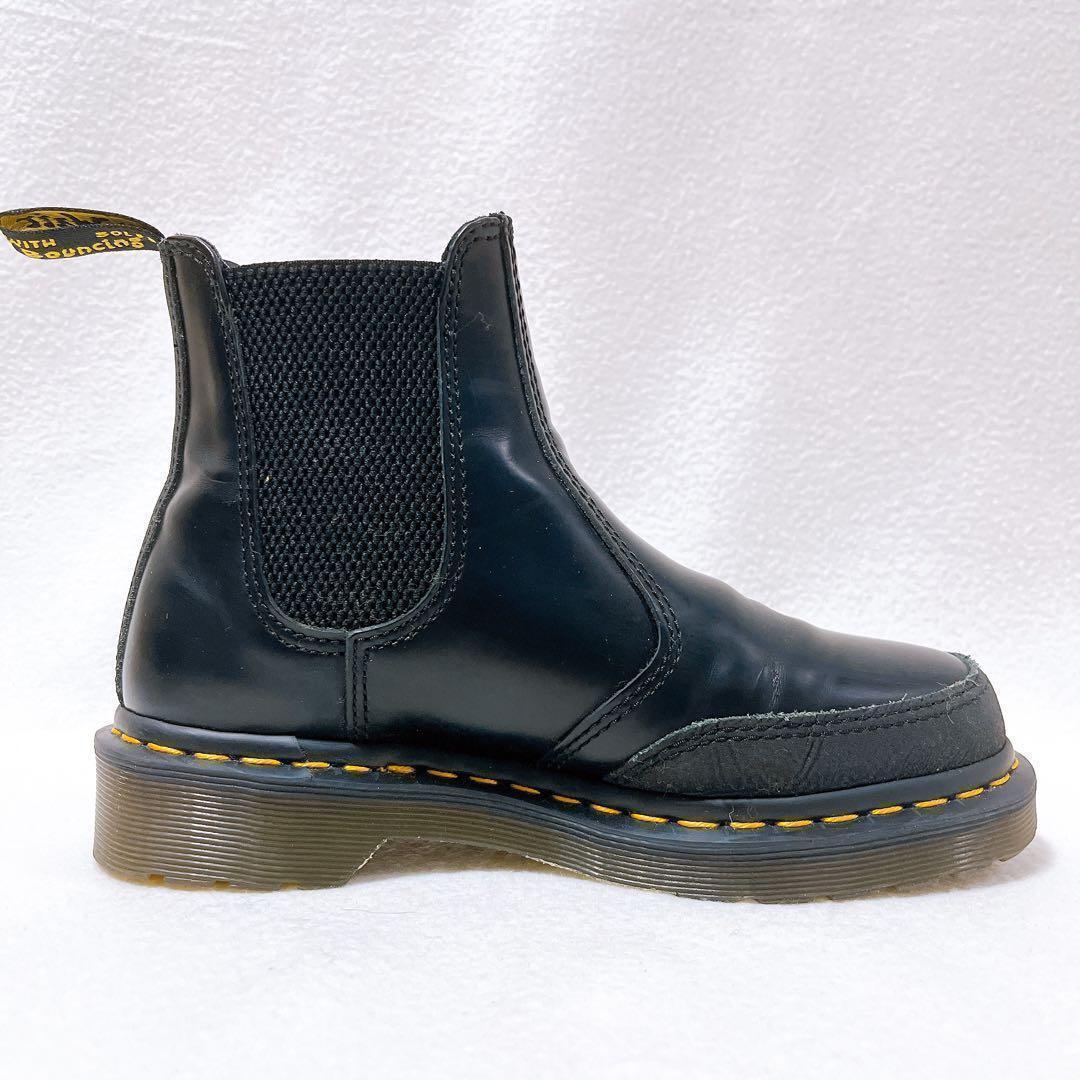 レア ドクターマーチン サイドゴア 黒 レザー ドッキング チェルシー ステッチ