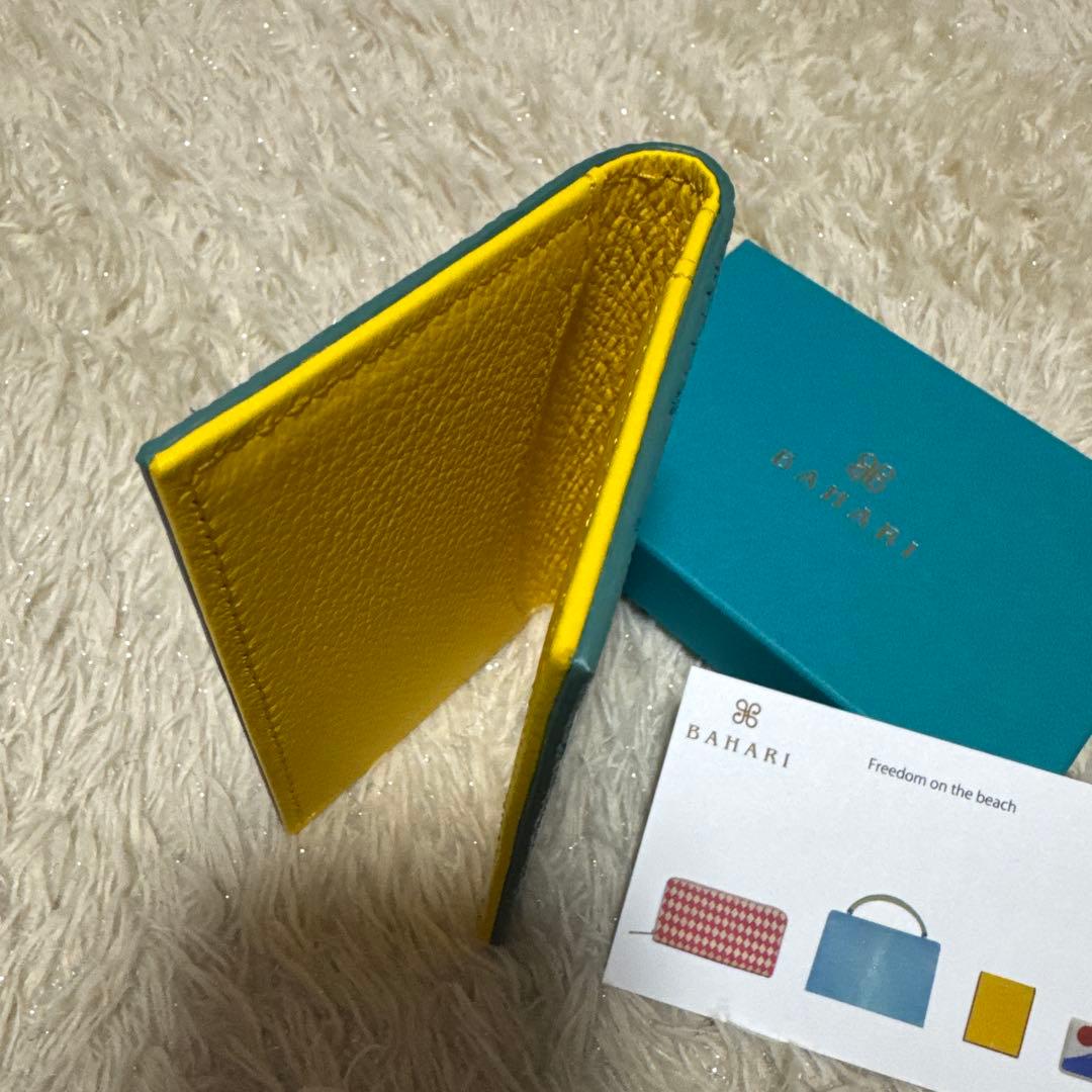 【BAHARI 】ガルーシャ 名刺入れ★ポリッシュ ターコイズブルー★新品未使用