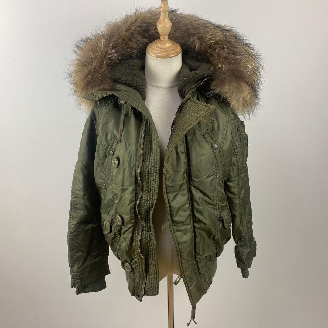 訳あり goa ゴア N-2B ブルゾン ミリタリージャケット ラクーンファー