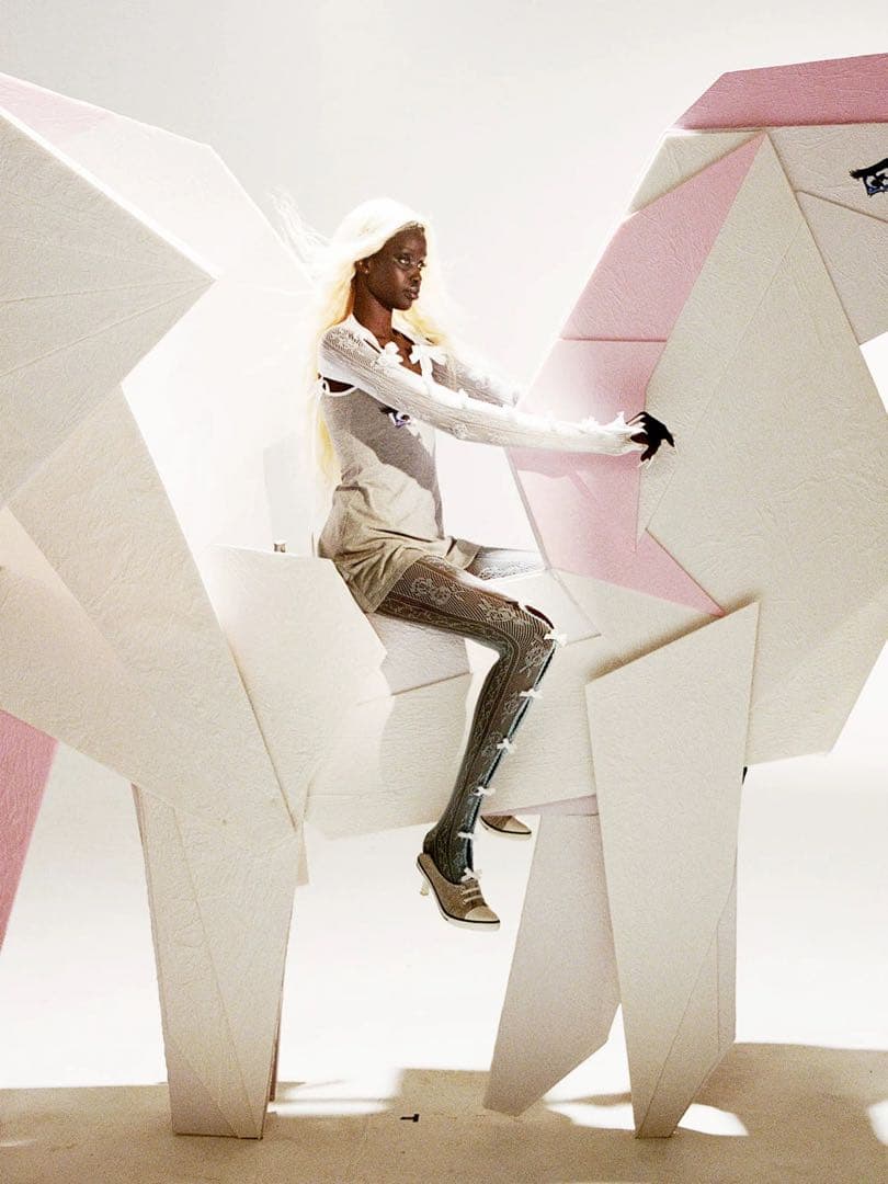 即日発送　NODRESS ブルー　ホワイト　リボン　タイツ　2024新発売