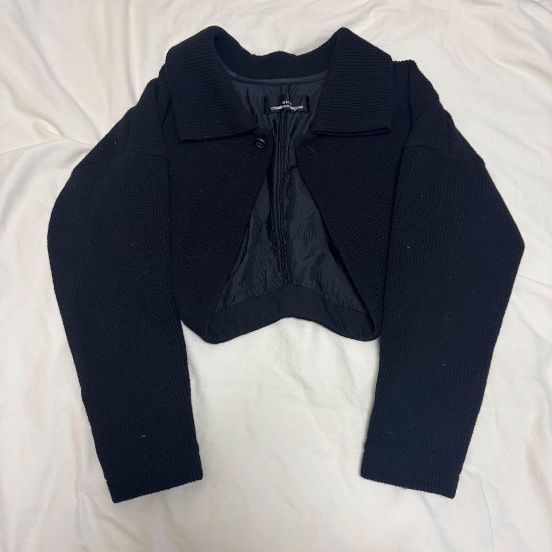 comme des garcons tricot 黒ショート丈ニットジャケット