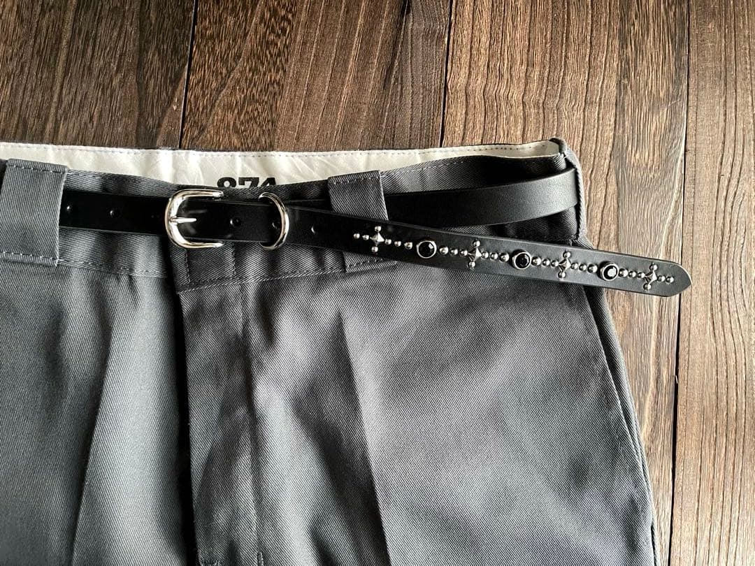 ナローロングベルト　シルバー　牛ヌメ　exca HTC CALEE