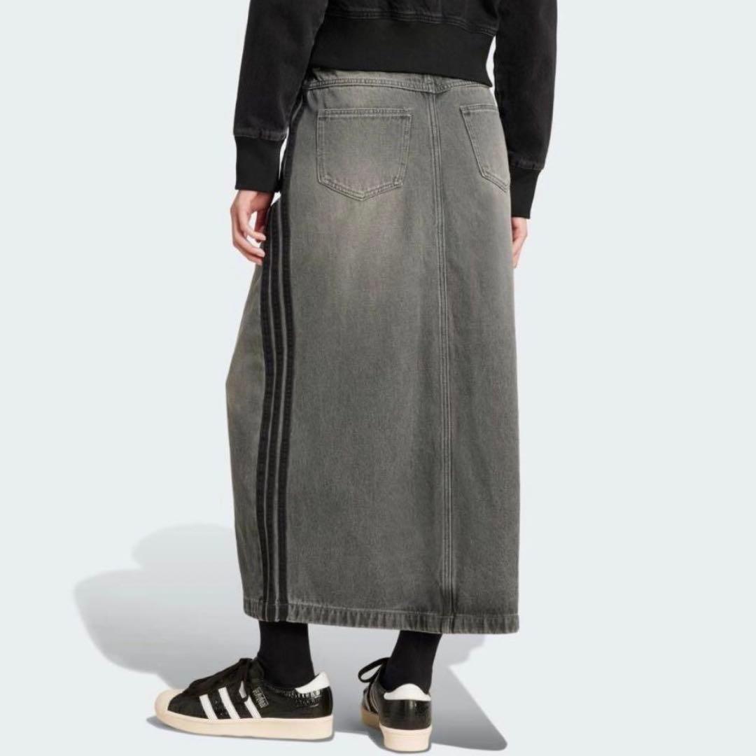adidas アディカラー スリーストライプス デニム ペンシルスカート M