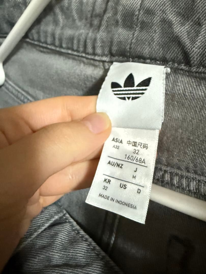 adidas アディカラー スリーストライプス デニム ペンシルスカート M