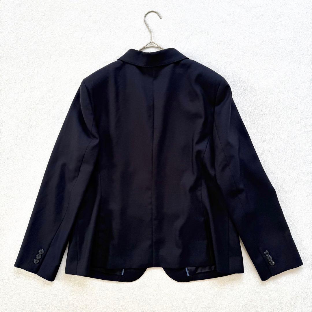 美品15/17号✨ニューヨーカー シルク パンツ スーツ セットアップ ネイビー