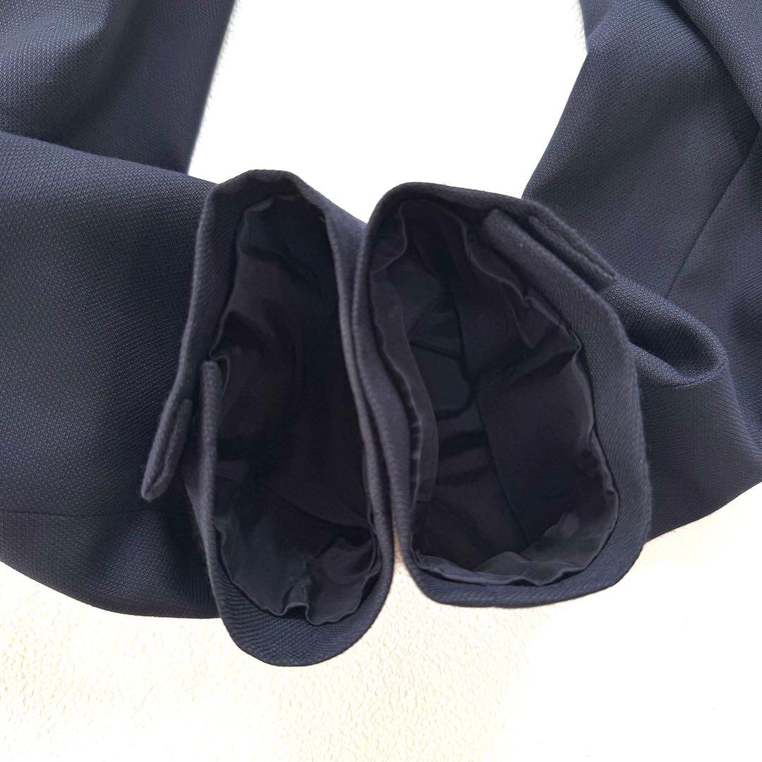 美品15/17号✨ニューヨーカー シルク パンツ スーツ セットアップ ネイビー