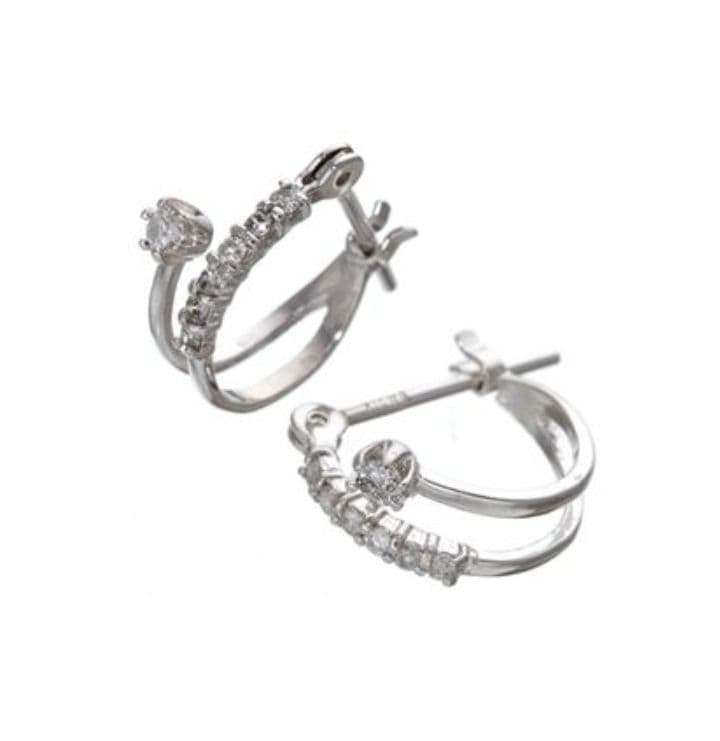 K10WG ダイヤモンドエタニティフープピアス 0.1ct