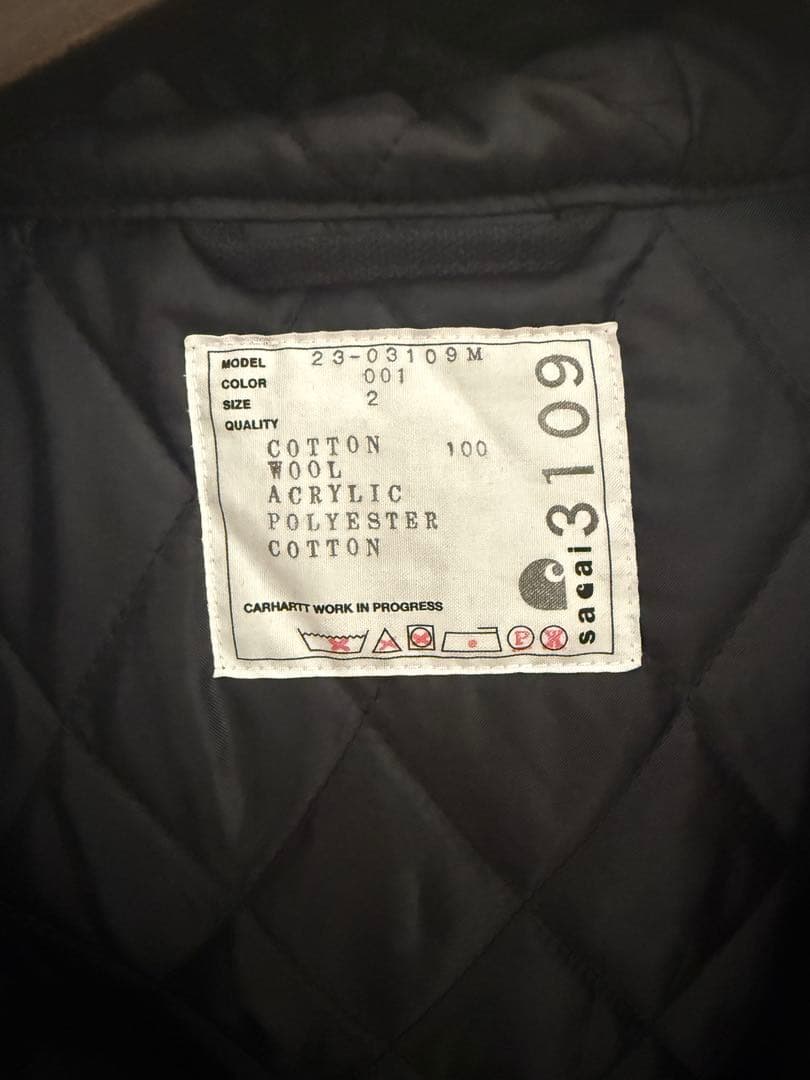sacai×Carhartt 23AWシベリアンコート ブラック サイズ2