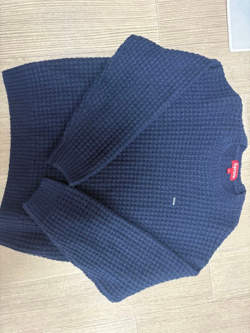 supreme ワッフルニット　ネイビー　XL