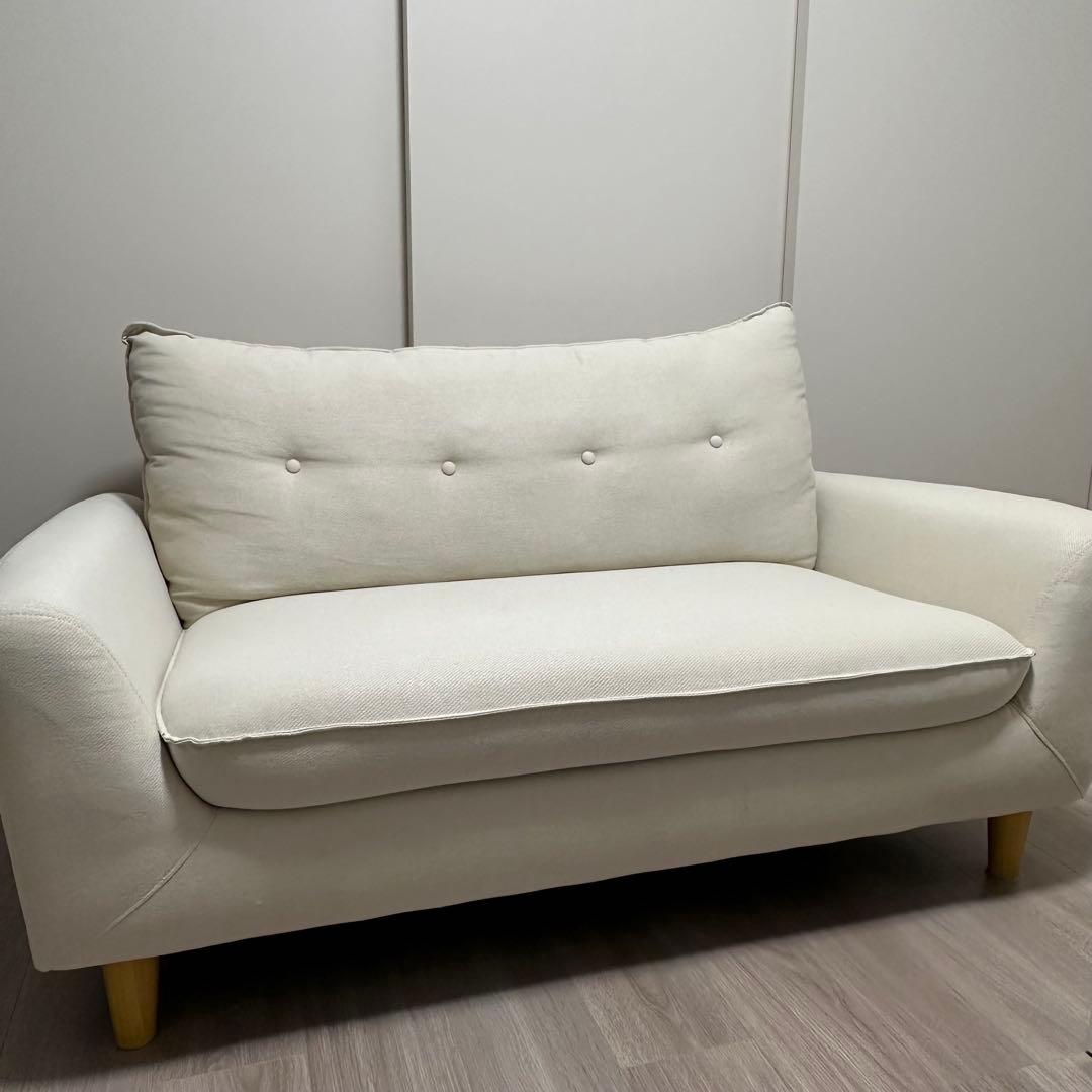 【美品】ニトリ 2人掛けソファ ローソファにもなるコンパクトソファ