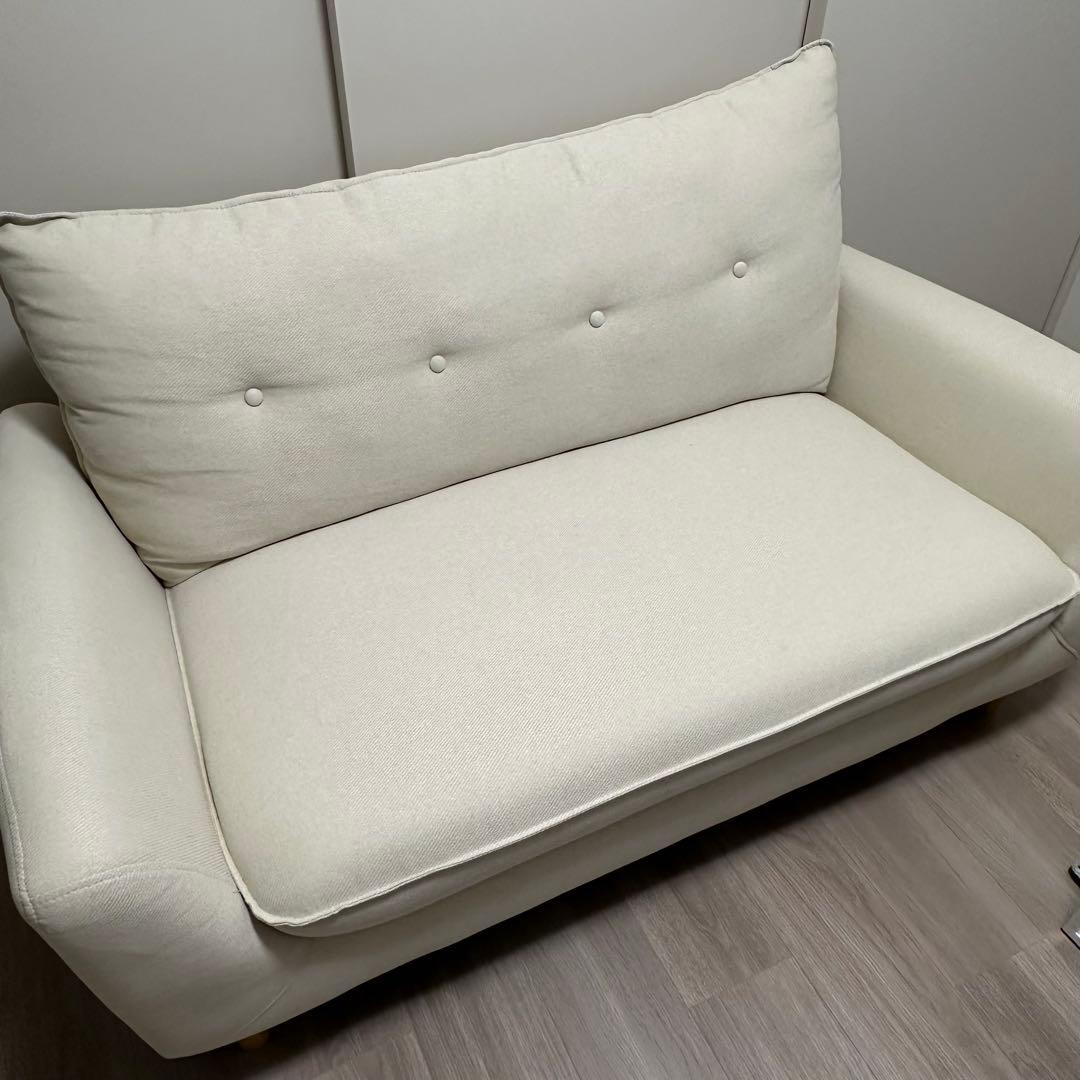 【美品】ニトリ 2人掛けソファ ローソファにもなるコンパクトソファ