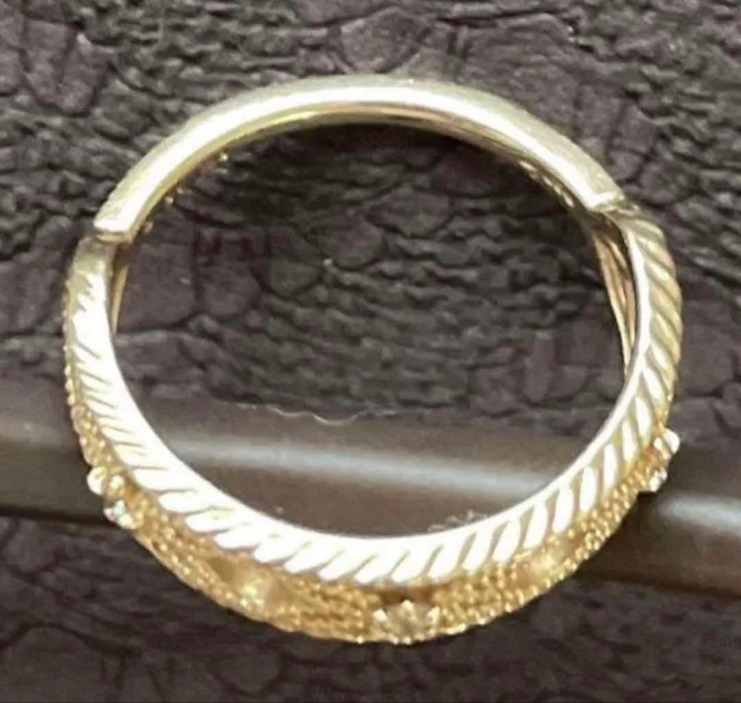 agete K10 透かしダイヤモンドリング