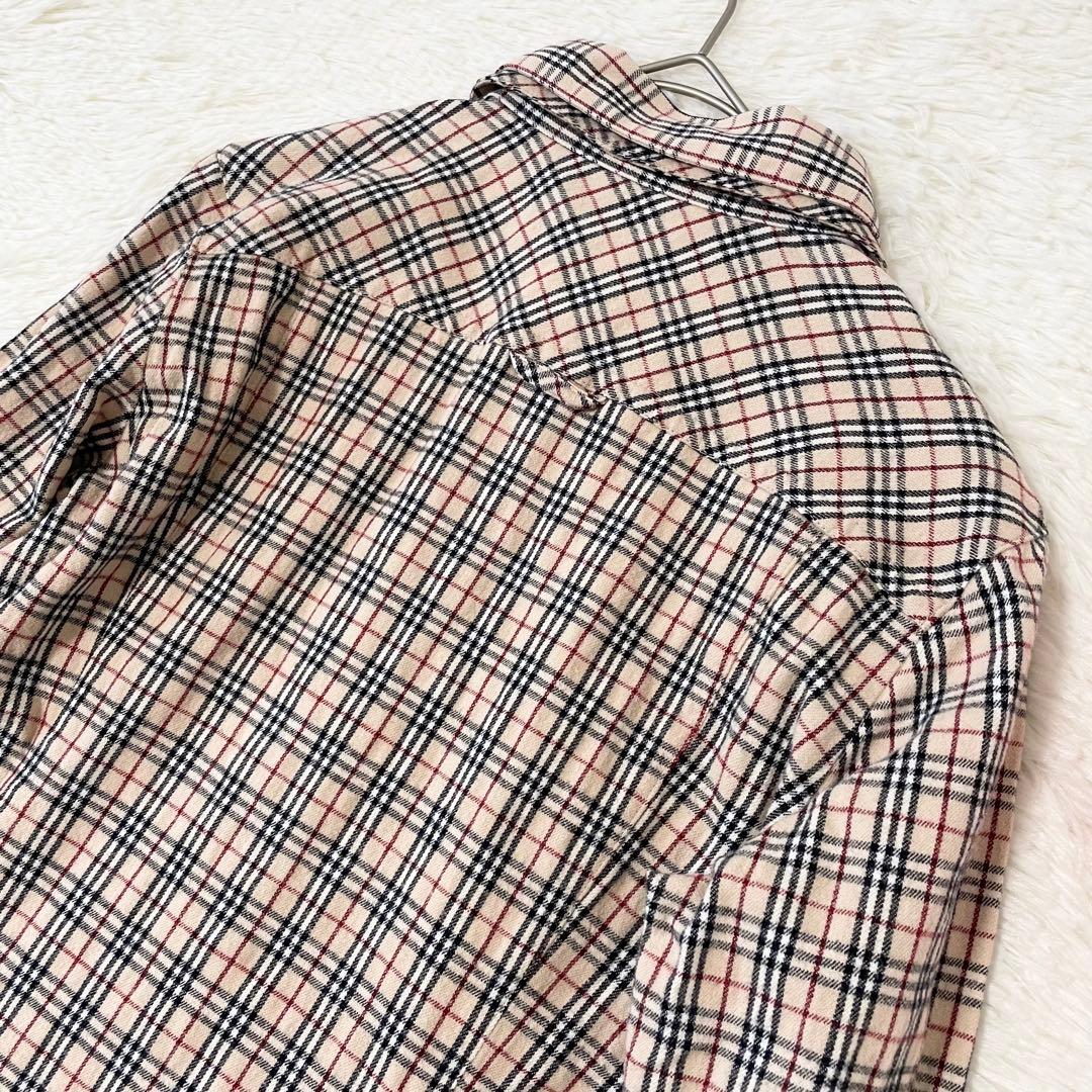 バーバリーブルーレーベル ノバチェック ボウタイリボン ブラウス コットン 36