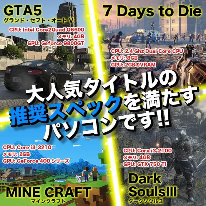 ゲーミングPC/i5 8400/500GB/NVIDIAグラボ/Office搭載