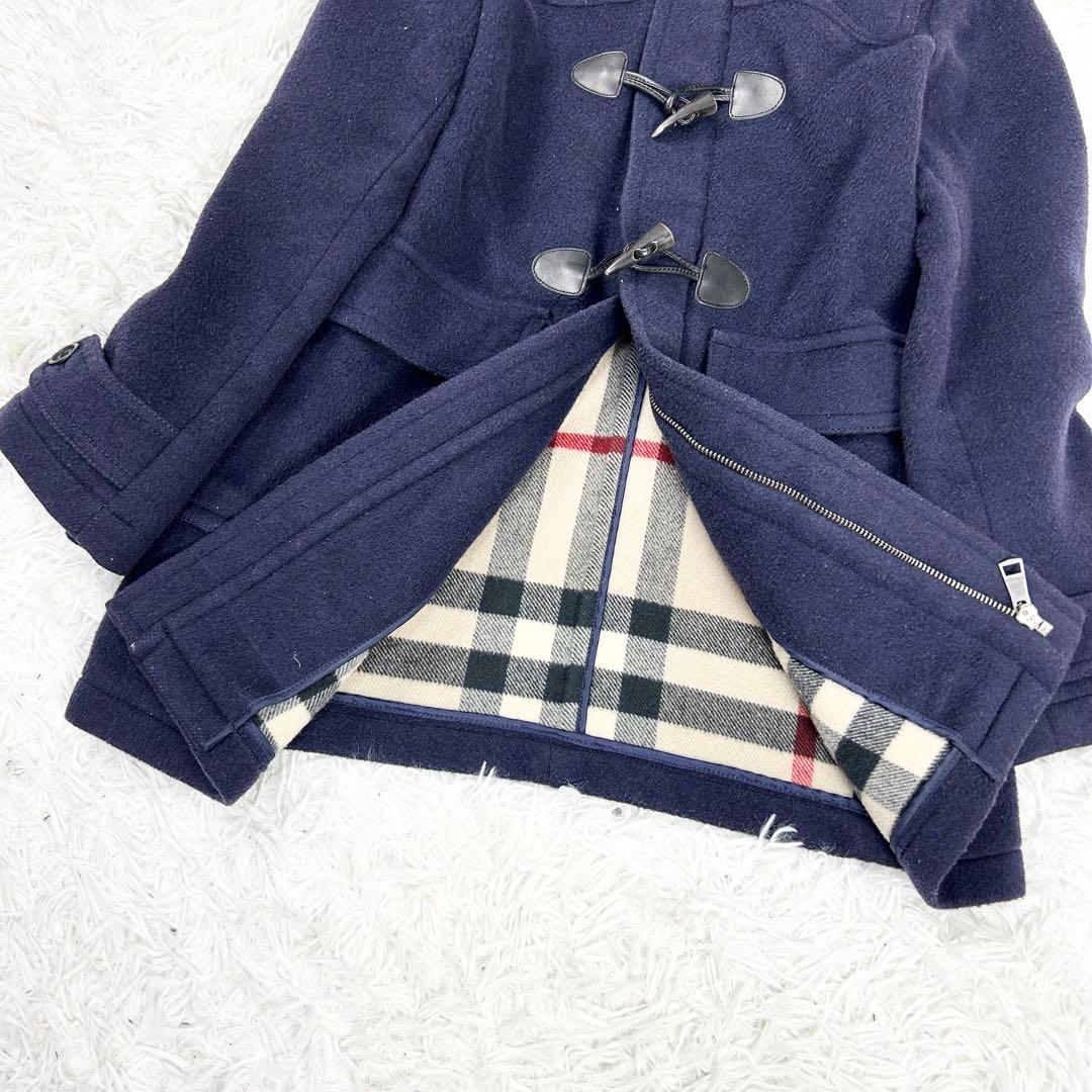 バーバリーチルドレン ダッフルコート 14Y 164cm ネイビー メガチェック