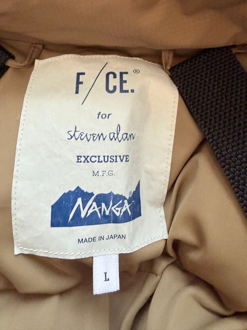 nanga f/ce スティーブアラン ダウン Lサイズ ベージュ