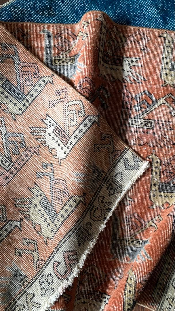 85.5×152 \"孔雀の行進\" ViNTAGE TURKiSHRUG