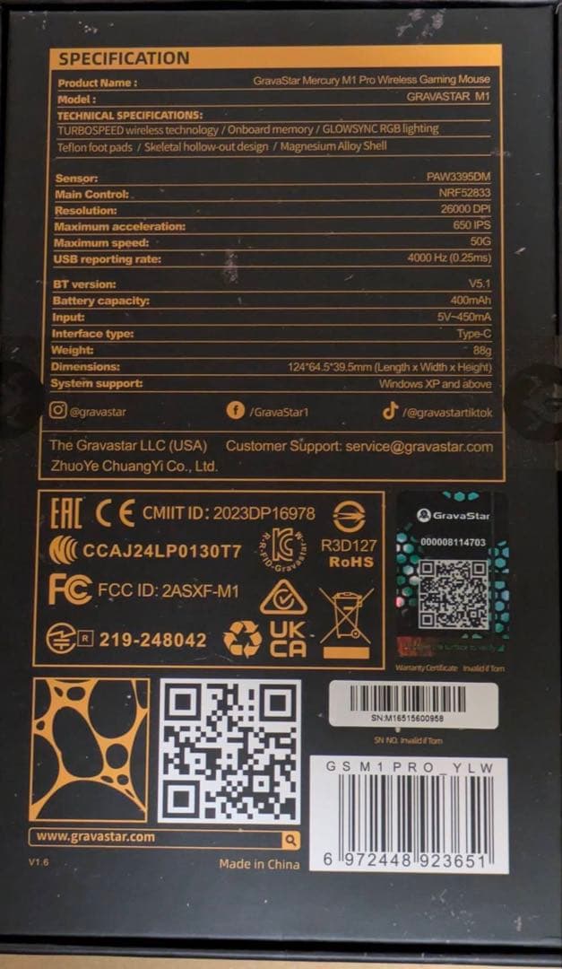 GravaStar ゲーミング マウス Kポーリングレート 26000DPI