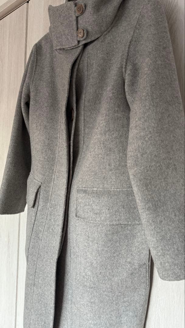 値下済Theory ダブルフェイスダッフルコート　ウールフードコート　カシミヤ混