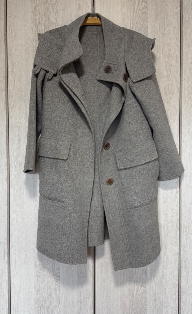 値下済Theory ダブルフェイスダッフルコート　ウールフードコート　カシミヤ混