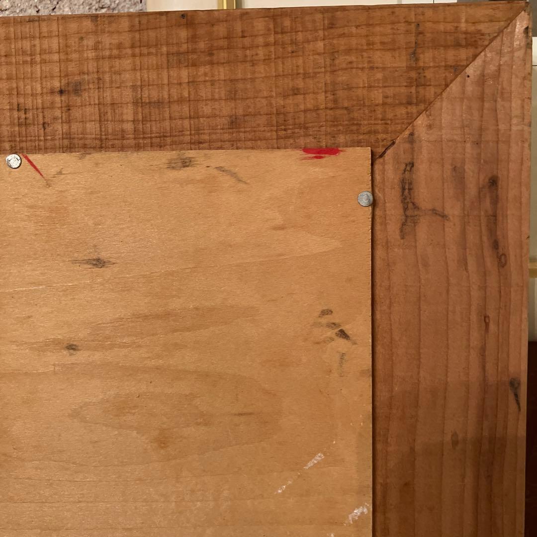 【縁起物】レトロ 木製 大入 看板 商売繁盛 当時物 ビンテージ　白木額縁