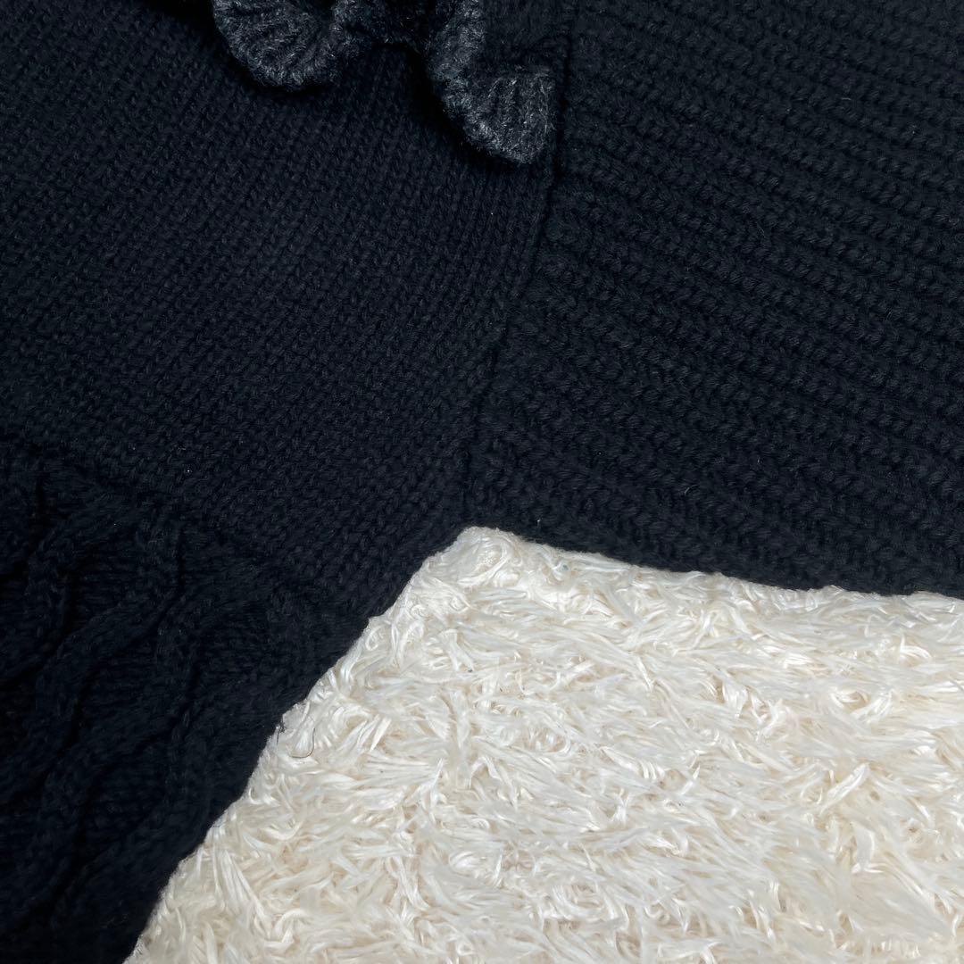 MACHATT マチャット 厚手 パッチワーク フリル ニット ブラック