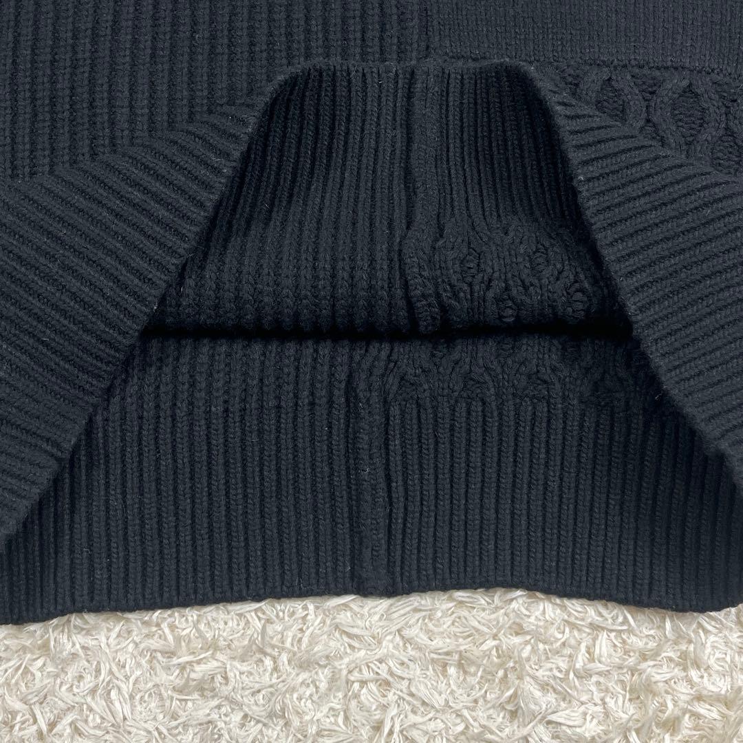 MACHATT マチャット 厚手 パッチワーク フリル ニット ブラック