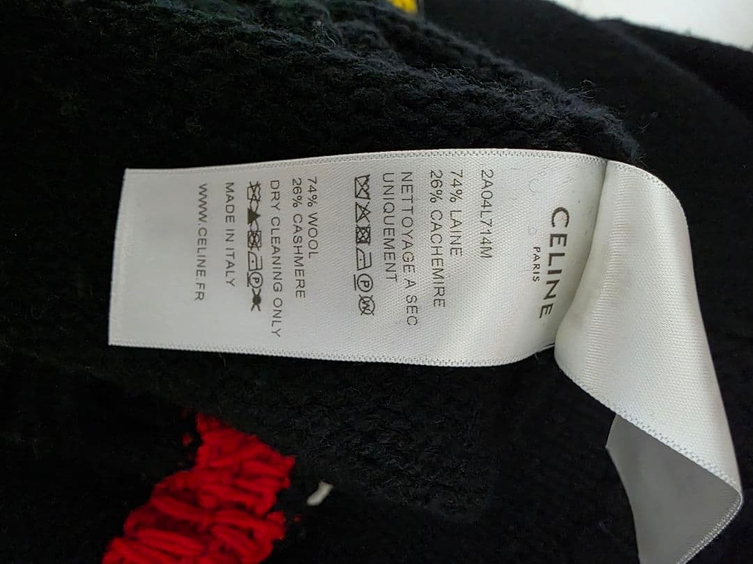 CELINE 口デザイン ブラックニットセーター