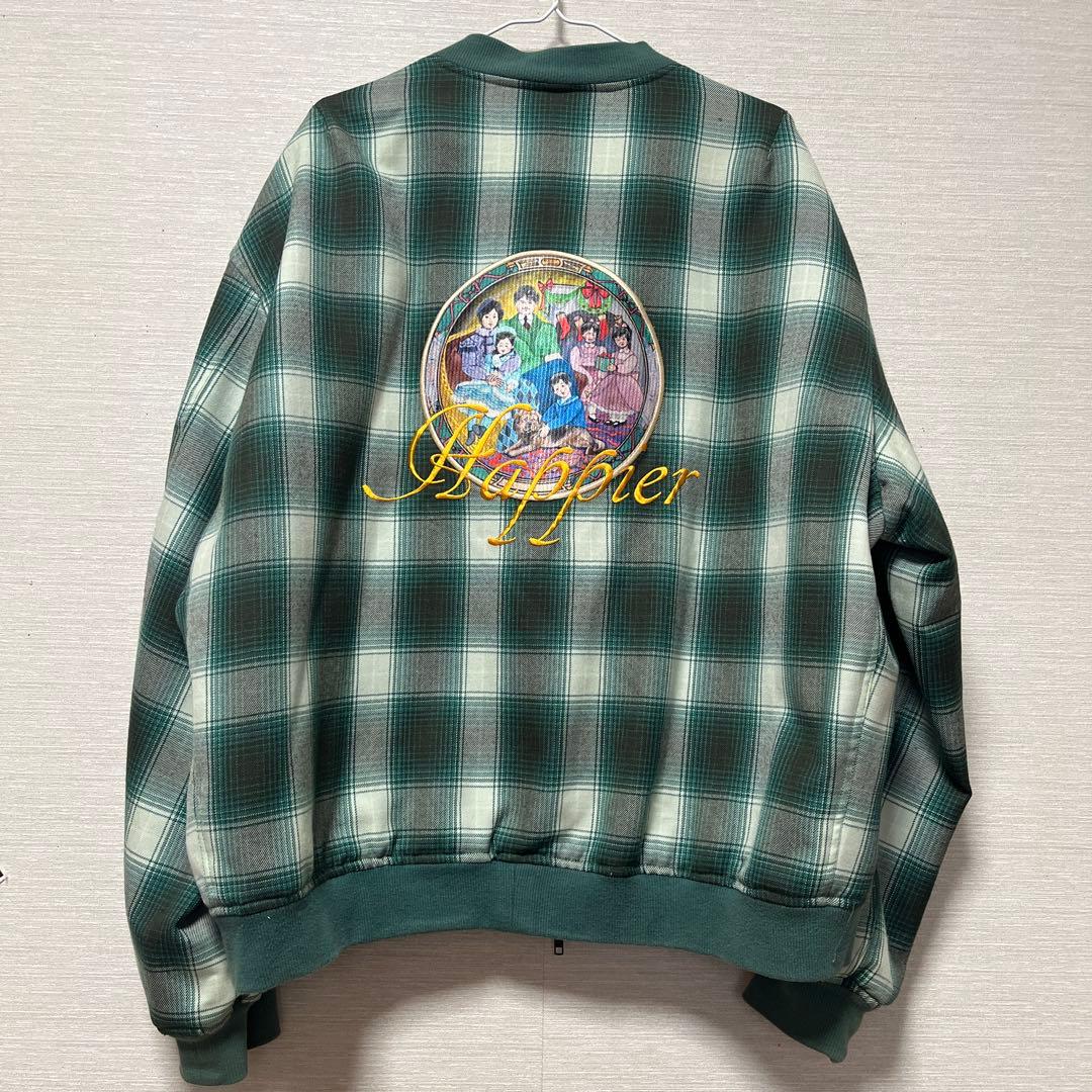 jenny fax グリーンチェックスタジャン