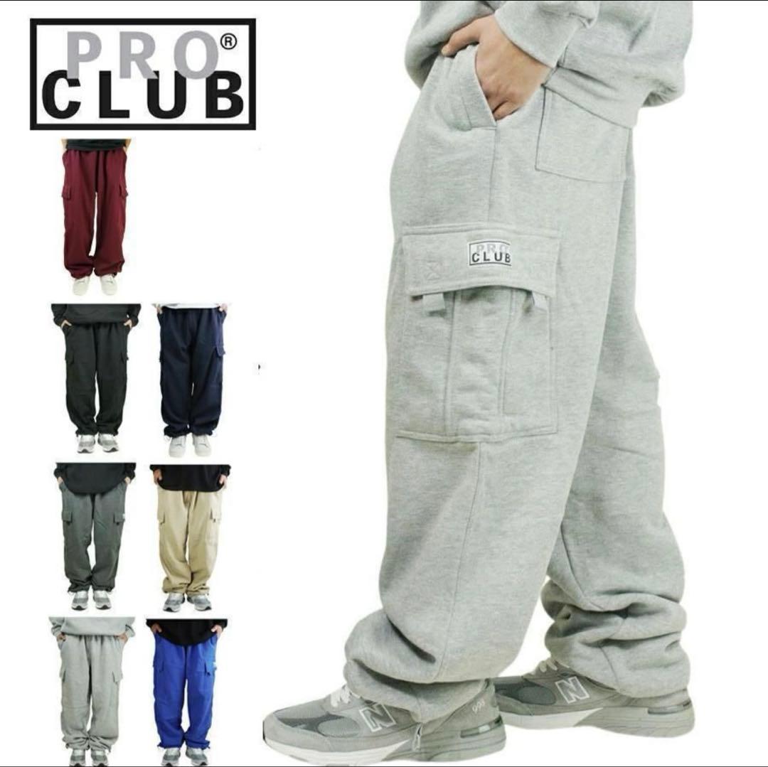 PRO CLUB グレー カーゴパンツ