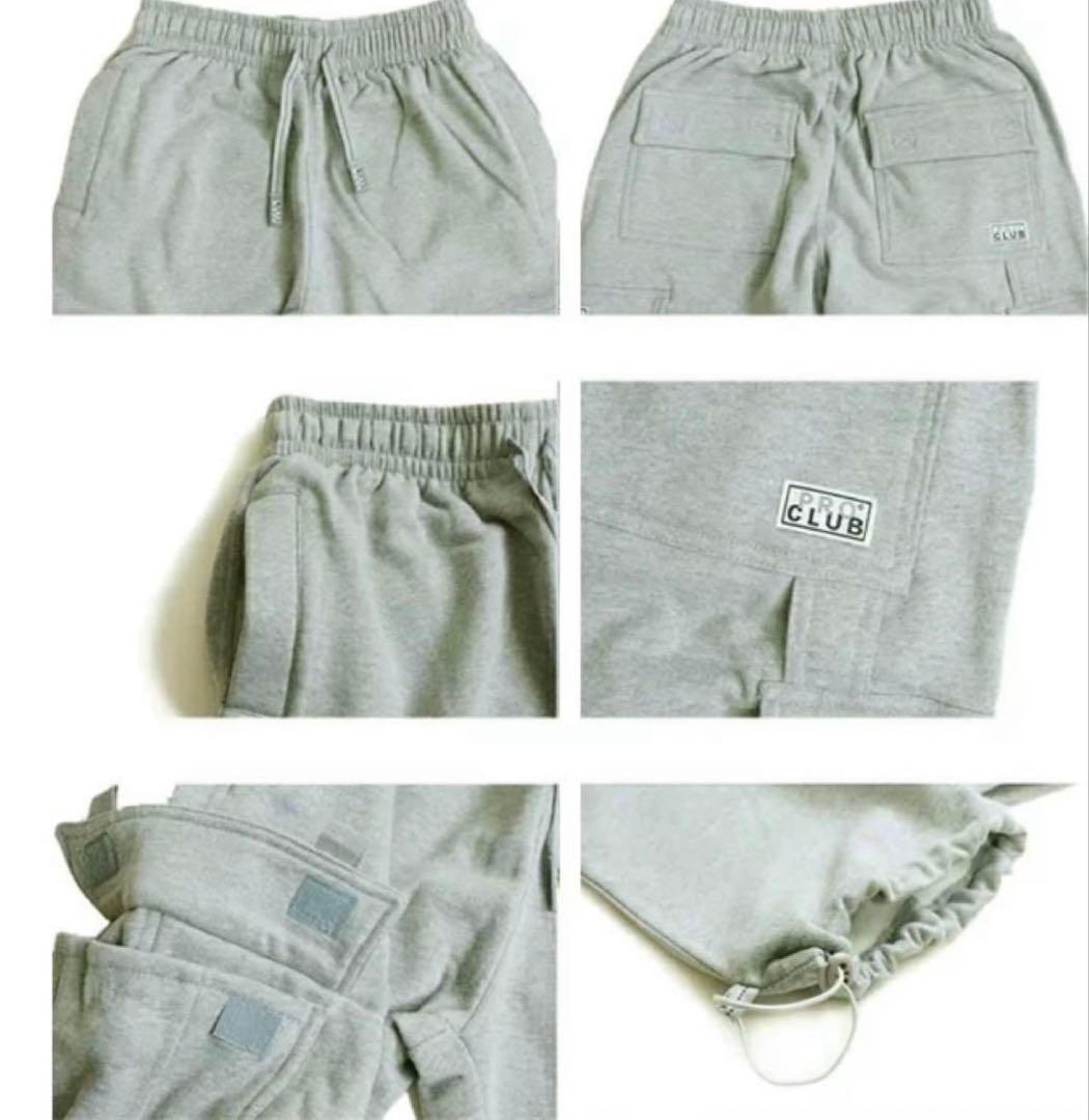 PRO CLUB グレー カーゴパンツ