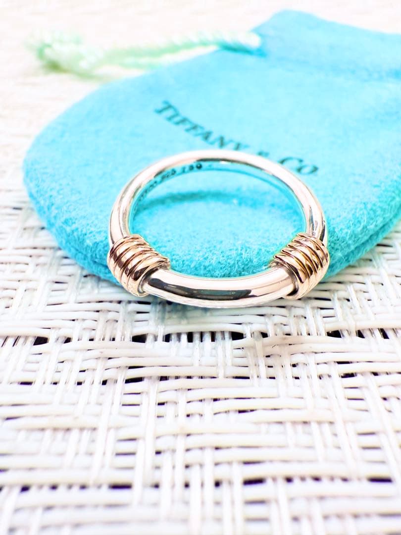 ティファニー リング　約　10号　バンドウィズ　コンビ 750 指輪 925