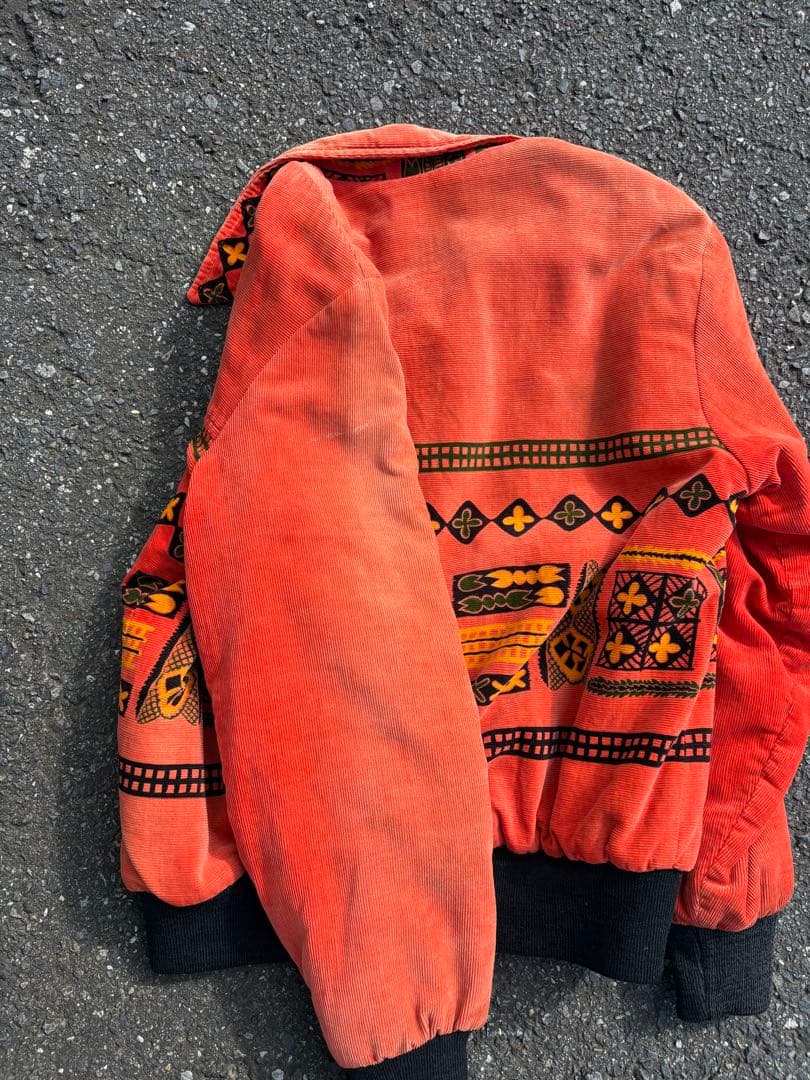 50s プリントコーデュロイ ジャケット ネイティブ柄 スポーツジャケット