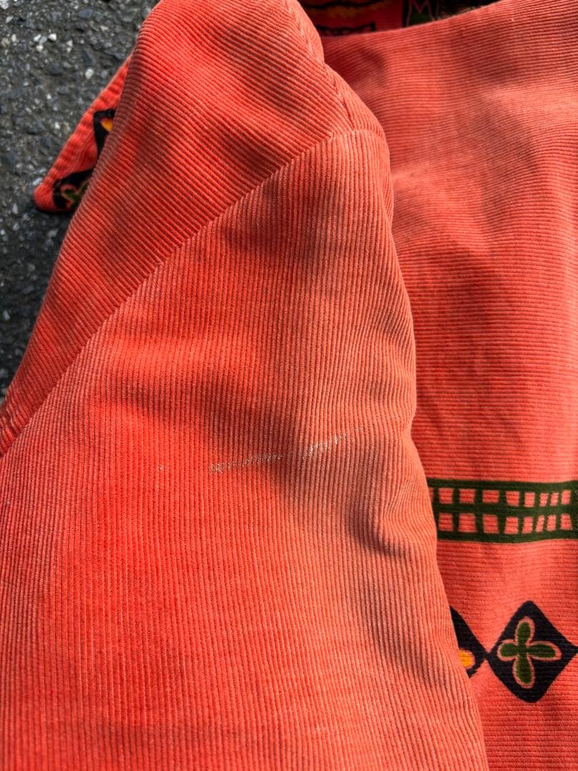 50s プリントコーデュロイ ジャケット ネイティブ柄 スポーツジャケット