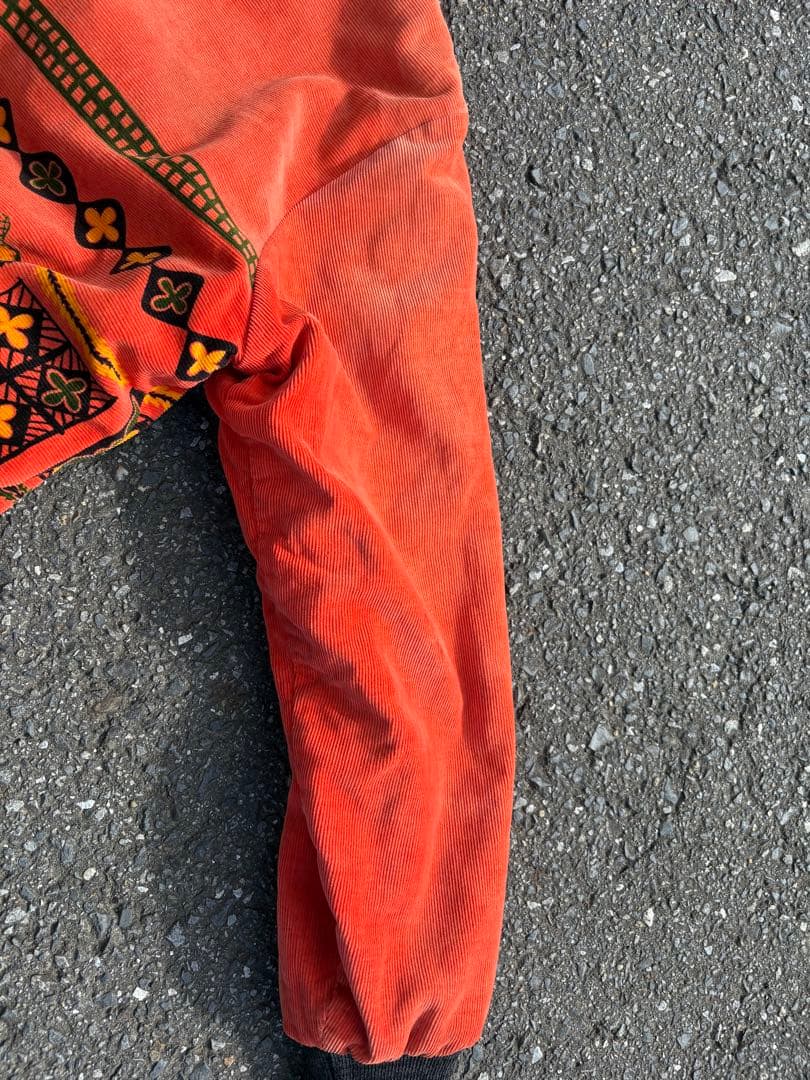 50s プリントコーデュロイ ジャケット ネイティブ柄 スポーツジャケット