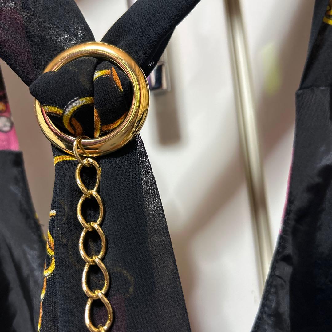 MARSマーズ y2k ギャル コスメ柄ホルターネックキャミソール ブラック