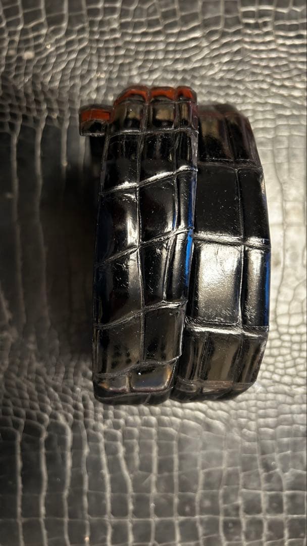 新品　クロコダイル　無双　ベルト　BLACK 黒　シャイニング　日本製バックル無