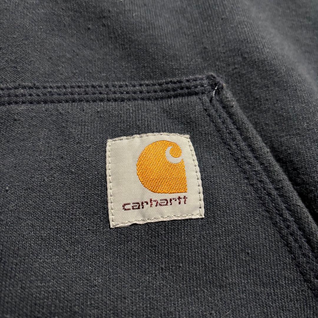 カーハート carhartt パーカー　フルジップ　サンフェード　ネイビー　紺色