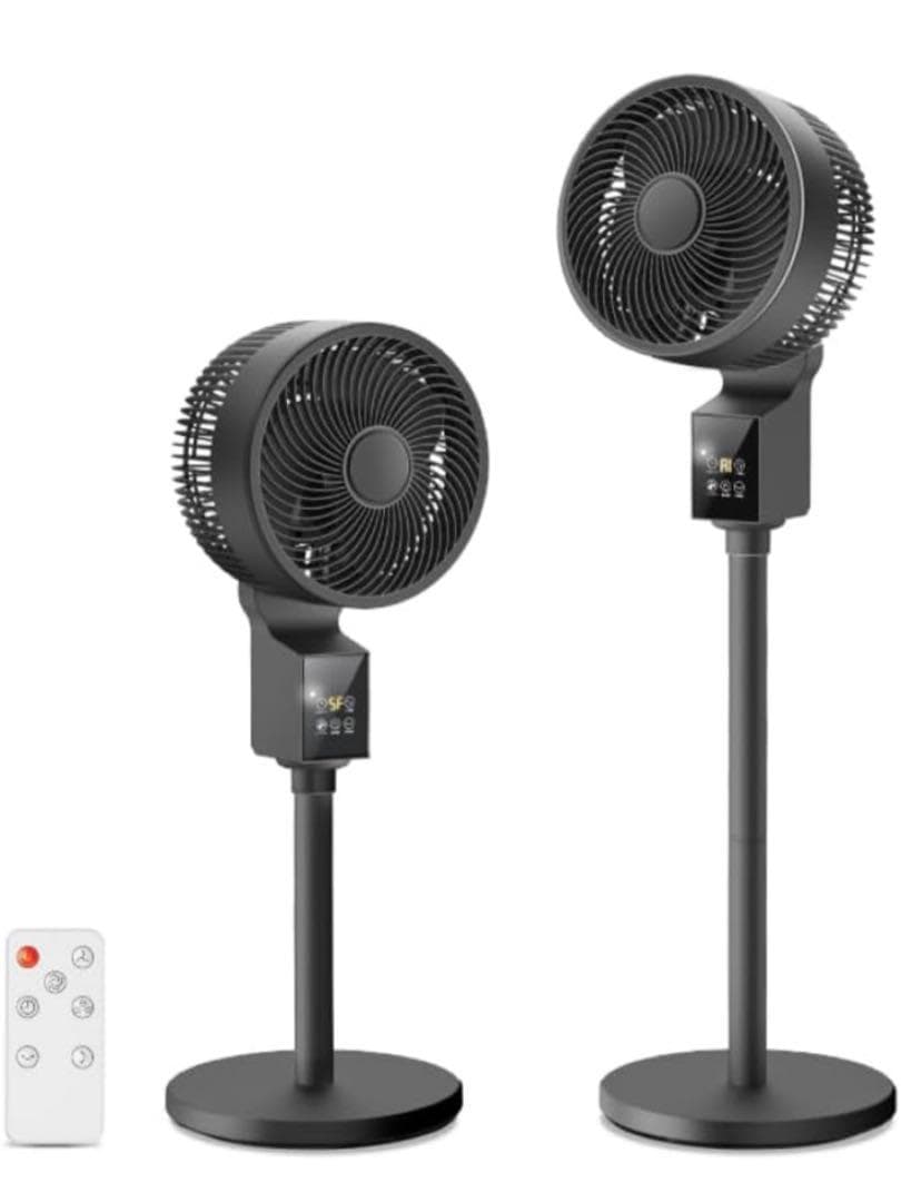 扇風機 サーキュレーター AIモード リモコン付 上下左右首振り 静音 黒