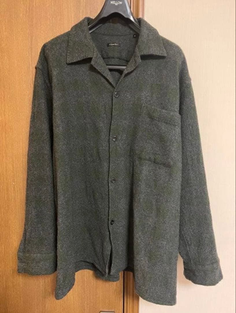 べ*ん様 COMOLI ウールカシミヤ チェック オープンカラーシャツ 2