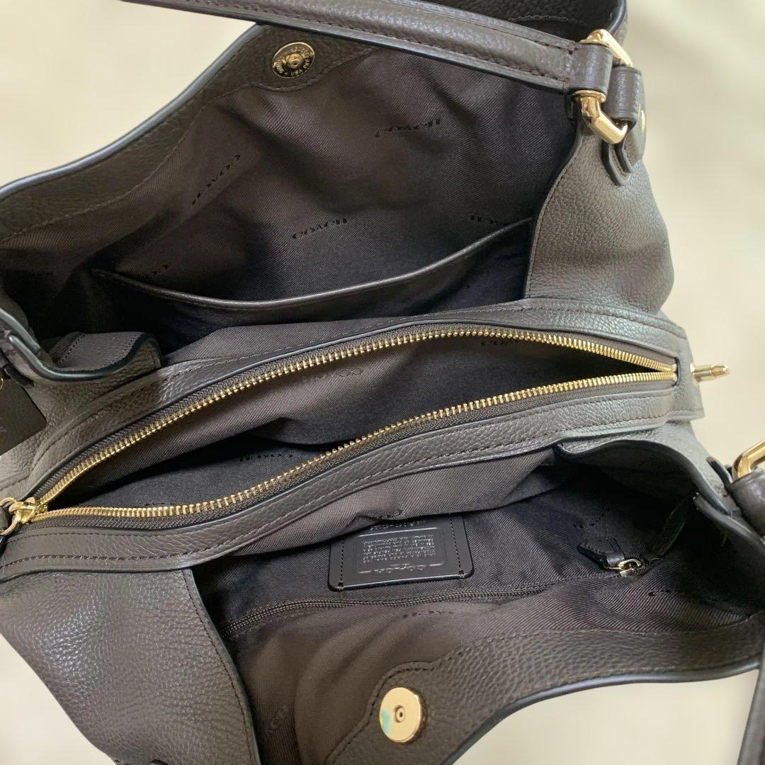 美品 COACH 黒 レザー ハンドバッグ