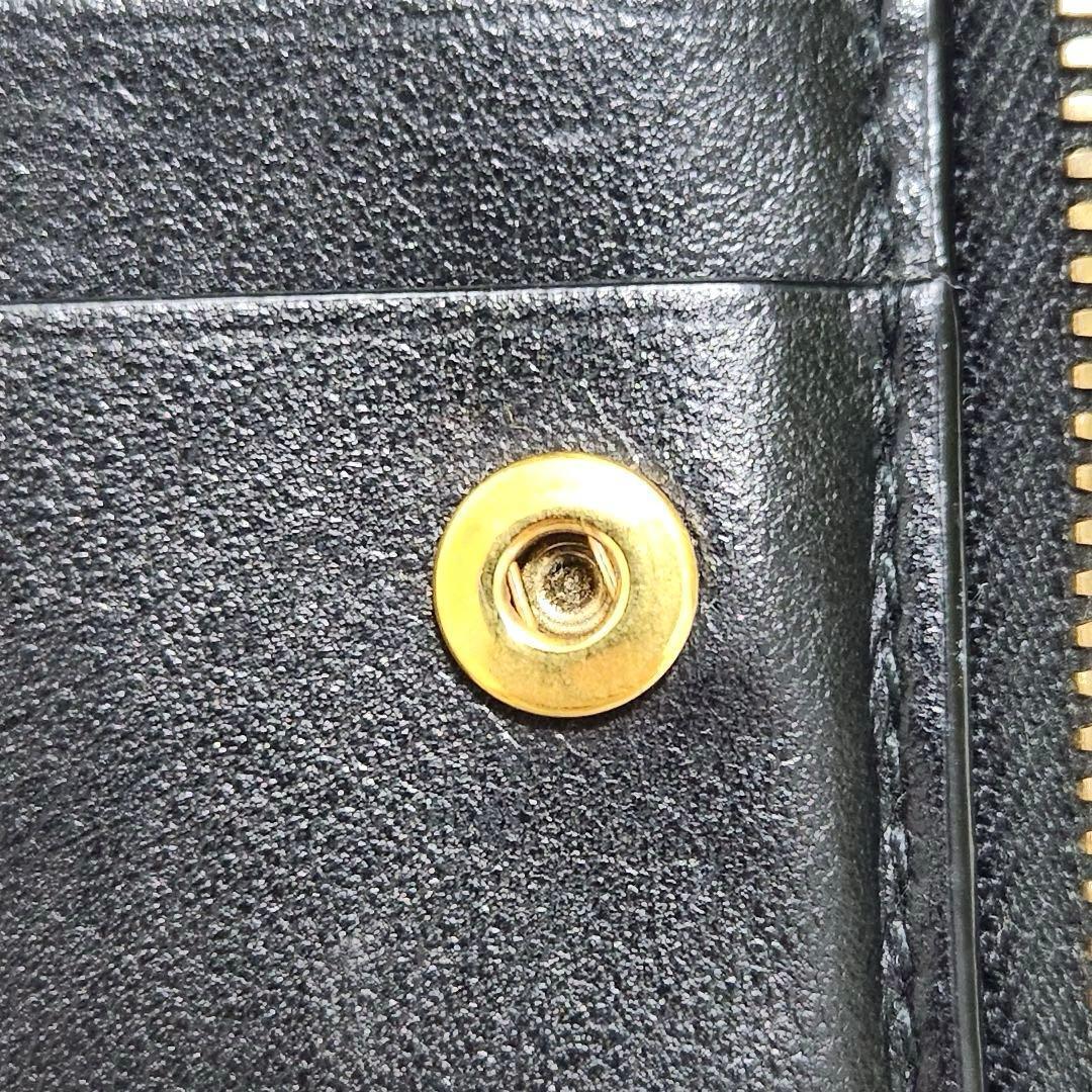 ✨極美品✨ボッテガ　長財布　二つ折り　カセット　ミディアム　レザー　ブラック　黒