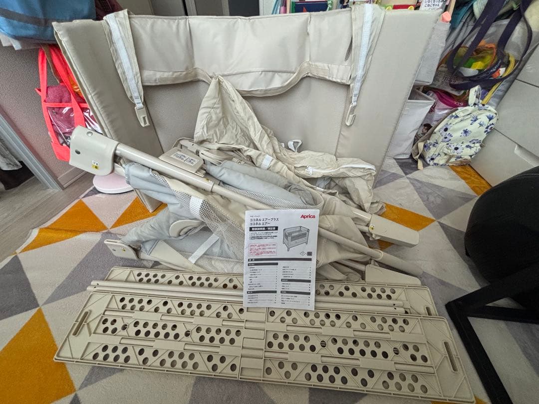 Aprica ココネルエアー　ベビーベッド メッシュ ベージュ