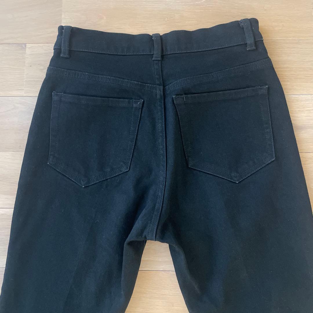 マメクロゴウチ スリムフレアデニムパンツ ブラック サイズ2