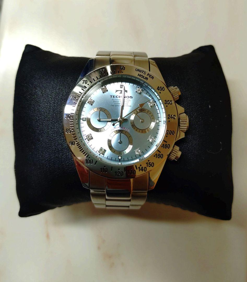 天然ダイヤアイスブルークロノグラフテクノス