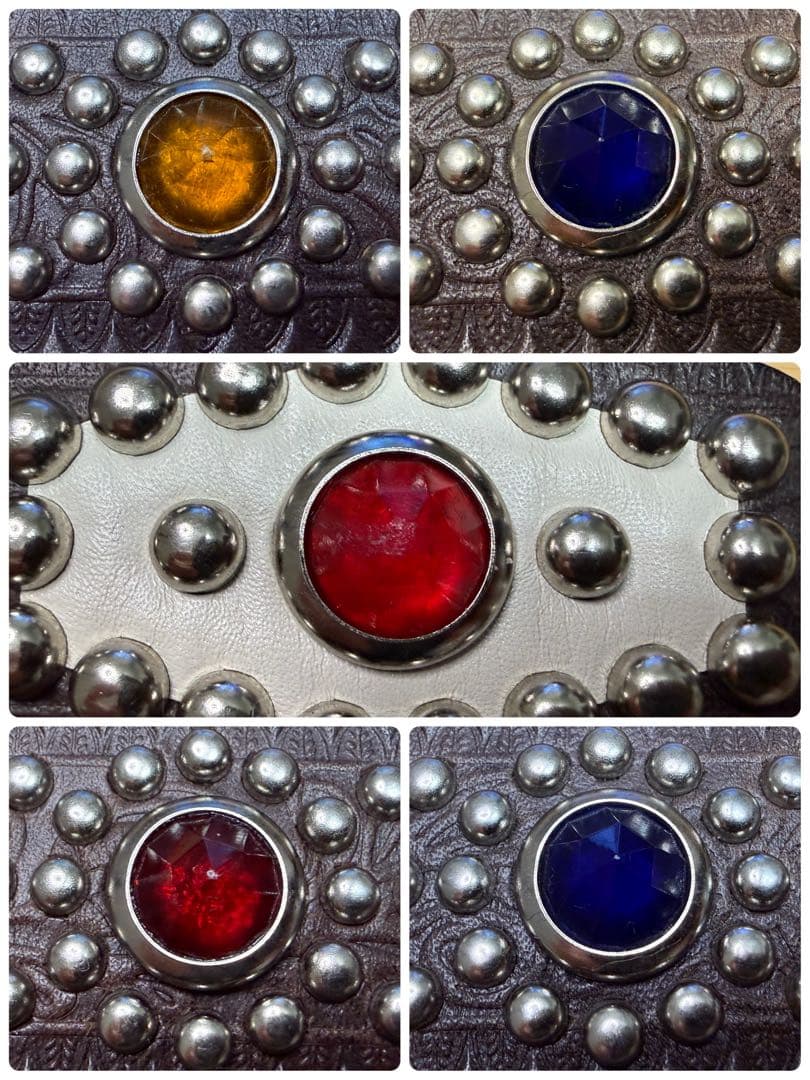 ⭐️美品⭐️レア⭐️エースウエスタンスタッズベルト⭐️マルチカラーストーン⭐️34インチ